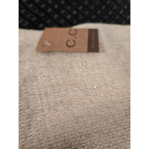 Women's C.C Beige Gold Sparkle Infinity Scarf One Size